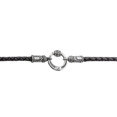 картинка Гайтан с круглым замком из серебра и бусинами (92253) 