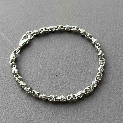 картинка Браслет литой из белого золота "Господи помилуй" (11002) 