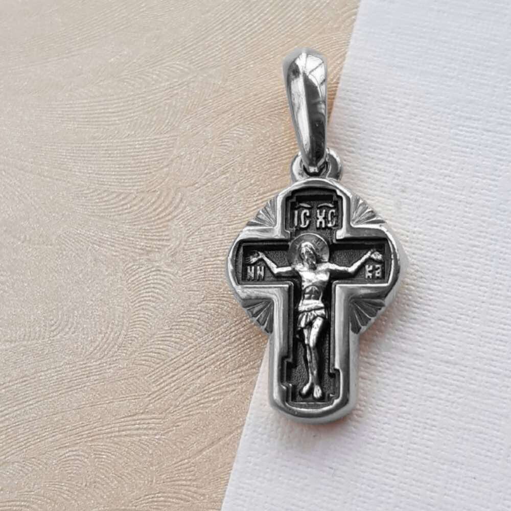 Купить Крест из серебра "Господь Еммануил" (42604)