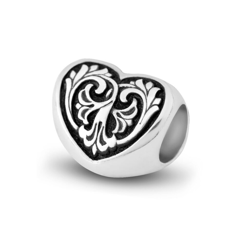 Купить Бусина из серебра "Сердце" (59237)