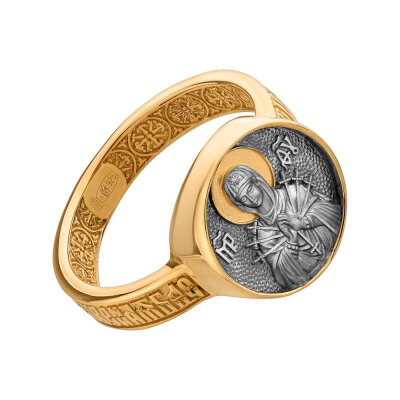 картинка Кольцо из серебра "Божия Матерь Умягчение злых сердец" (32346) 