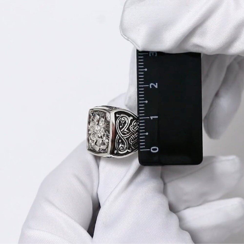 Купить Кольцо из серебра "Святой Георгий Победоносец" (32364)