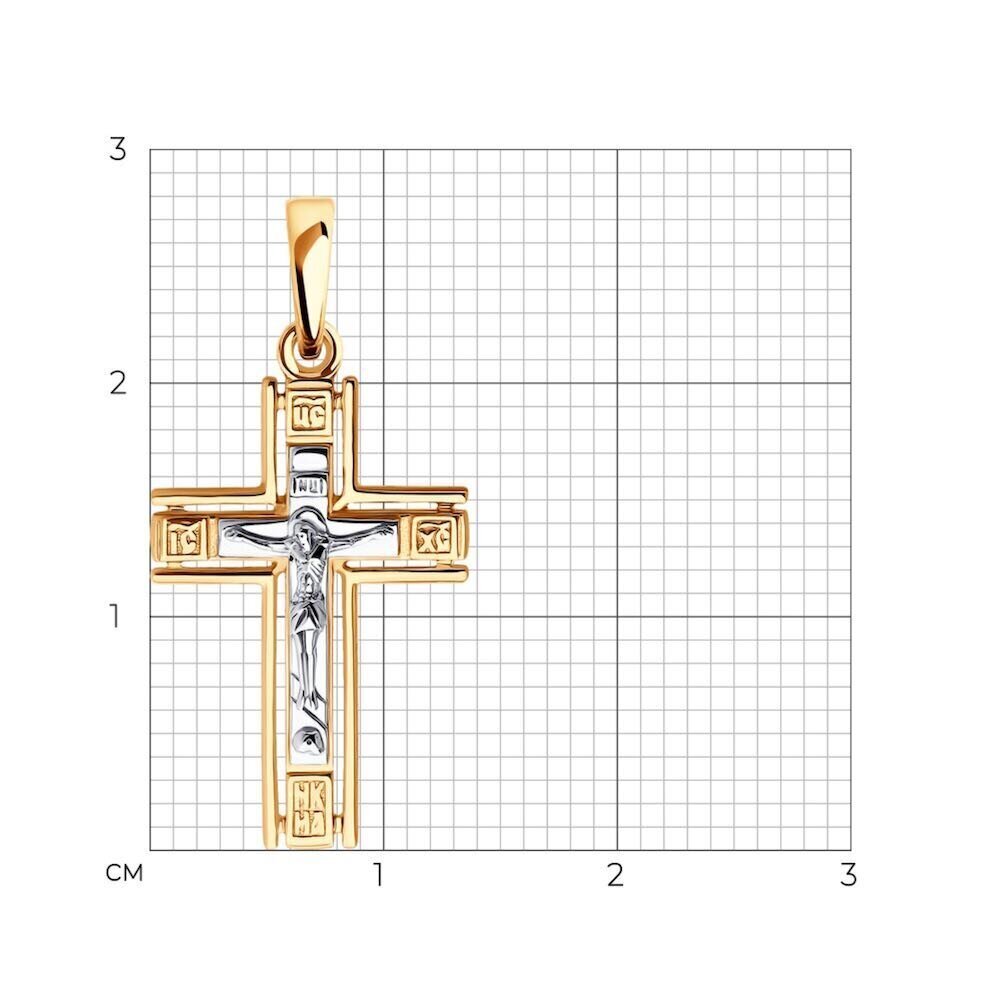 Купить Крест из красного золота "Спаси и Сохрани" (41564)