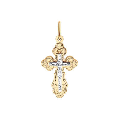 картинка Крест из красного золота "Спаси и Сохрани" (41570) 