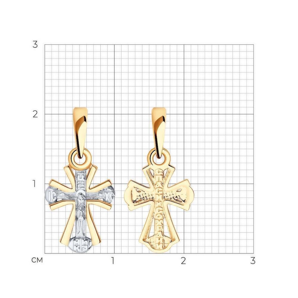 Купить Крест из красного золота "Спаси и Сохрани" (41565)