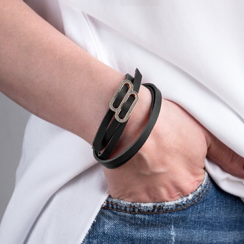 Купить Браслет из кожи и серебра "Молитва Матери" (12342)