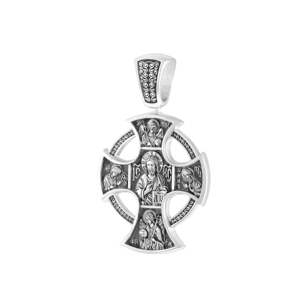 Купить Крест из серебра "Спаси, Господи, люди Твоя" (42921)