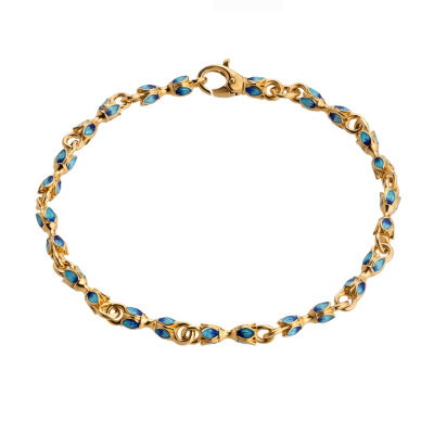 картинка Браслет из серебра "Тюльпан" с эмалью (12399) 