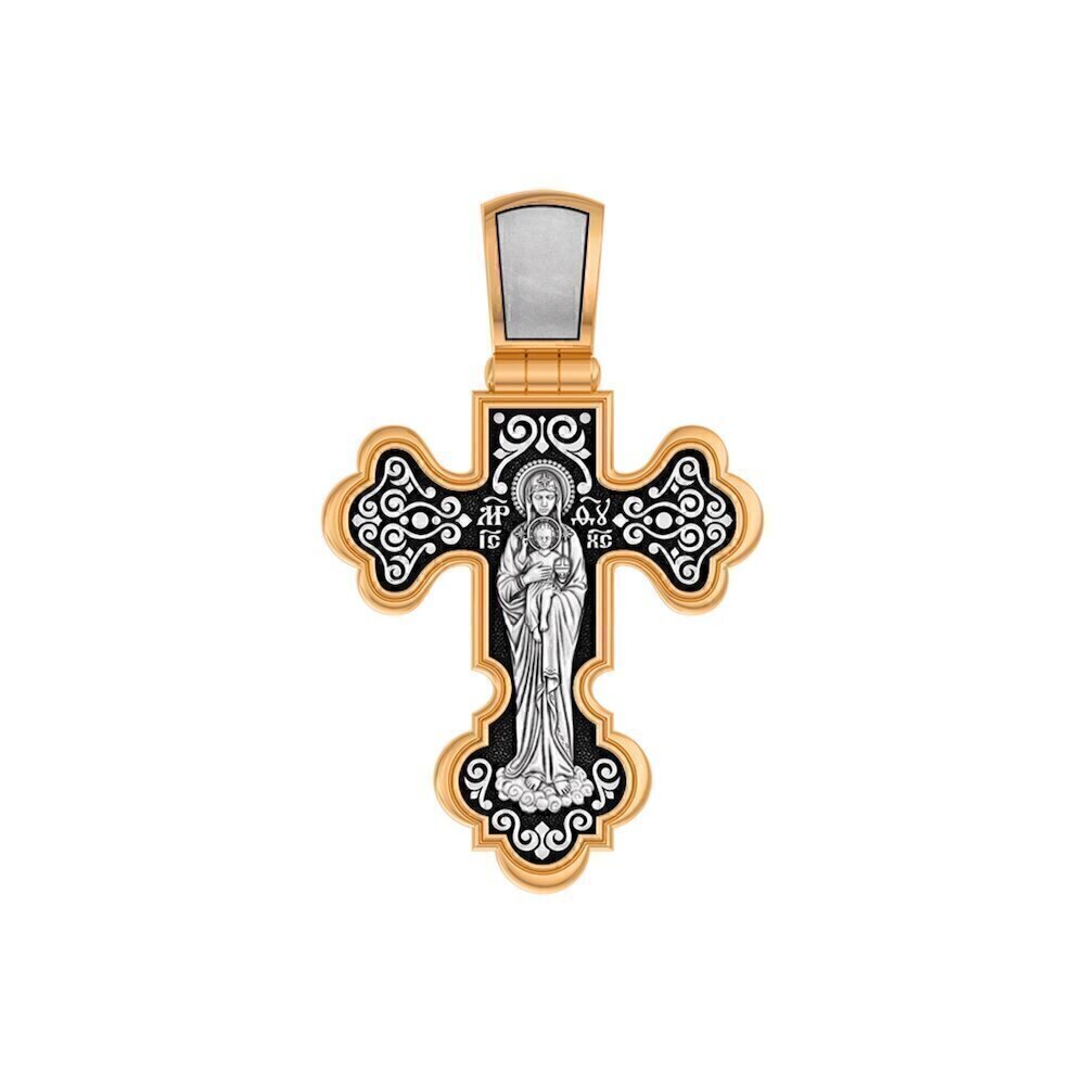 Купить Крест из серебра "Божия Матерь Валаамская" (42896)