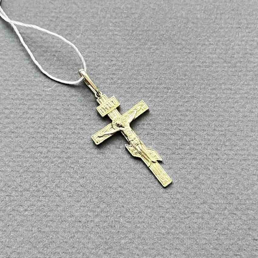 Купить Крест из желтого золота "Спаси и Сохрани" (41254)