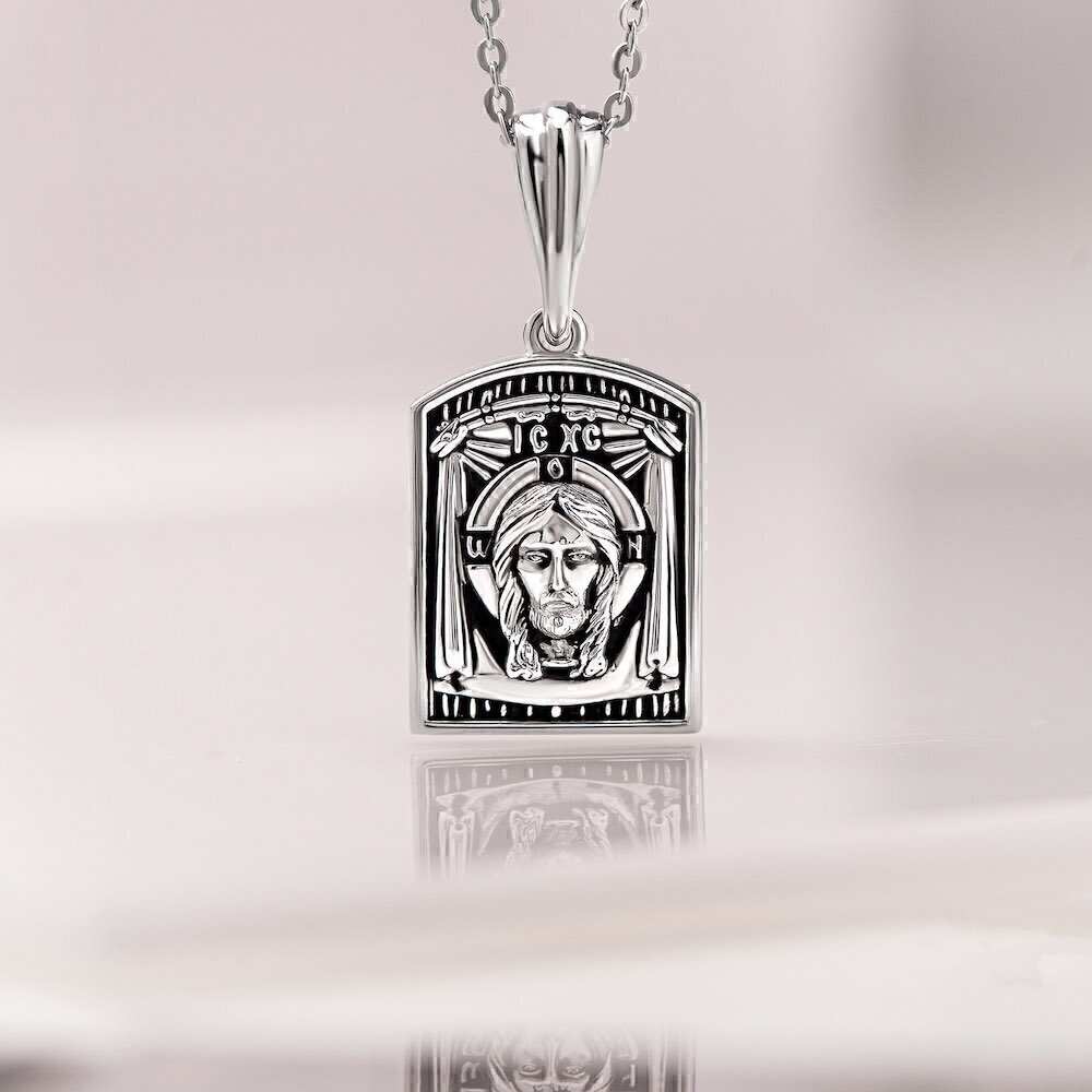 Купить Образ из серебра "Спас Нерукотворный" (52886)