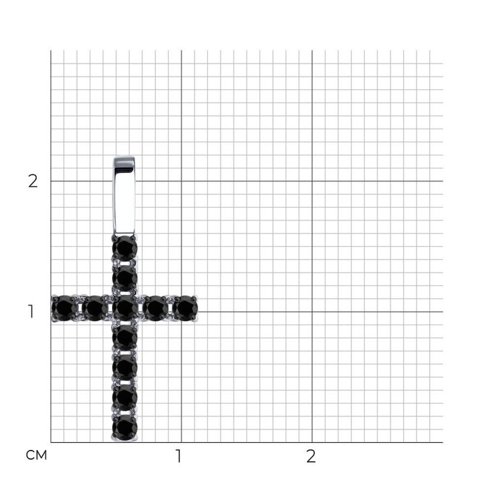 Купить Крест из белого золота с фианитами (41555)