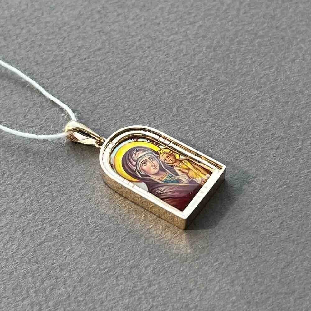 Купить Образ из красного золота "Божия Матерь Казанская" с перламутром (51113)