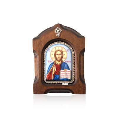 картинка Икона "Господь Вседержитель" эмаль финифть (20193) 