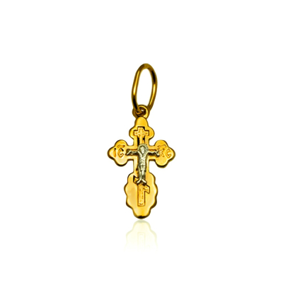 картинка Крест из желтого золота "Спаси и Сохрани" (41192) 