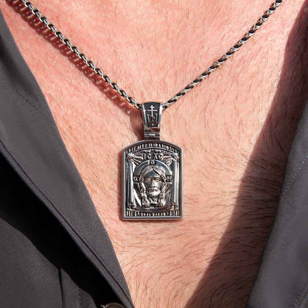 Купить Образ из серебра "Спас Нерукотворный" (52887)