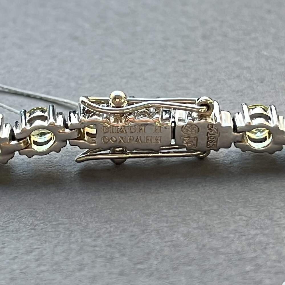 Купить Браслет из белого золота с сапфирами (11003)