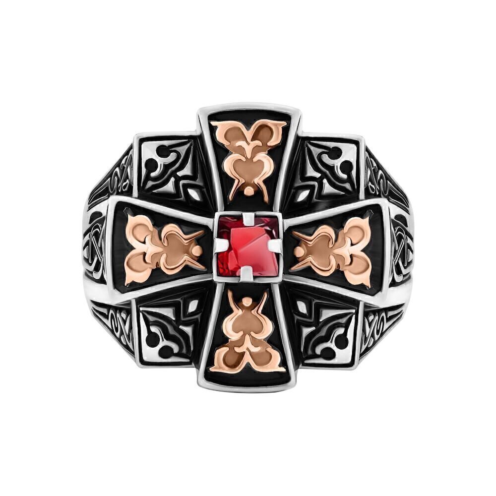 Купить Кольцо из серебра "Апостол" с гранатом (32233)