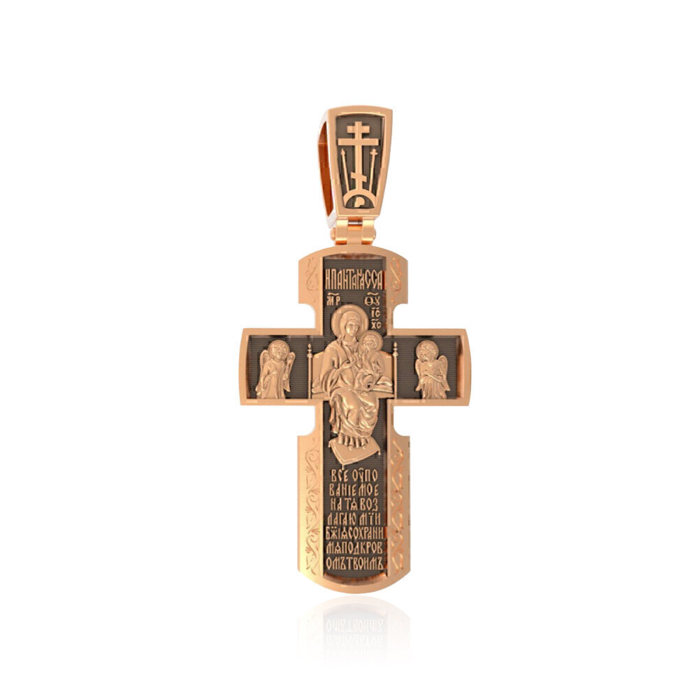 Купить Крест из красного золота "Божия Матерь Всецарица" (2152)