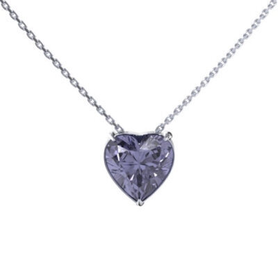 картинка Колье из серебра "Сердце" с кварцем (92475) 
