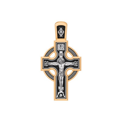 картинка Крест из серебра "Да воскреснет Бог" (42843) 