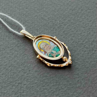 картинка Образ из красного золота "Святая Матрона Московская" с бриллиантом (51054) 