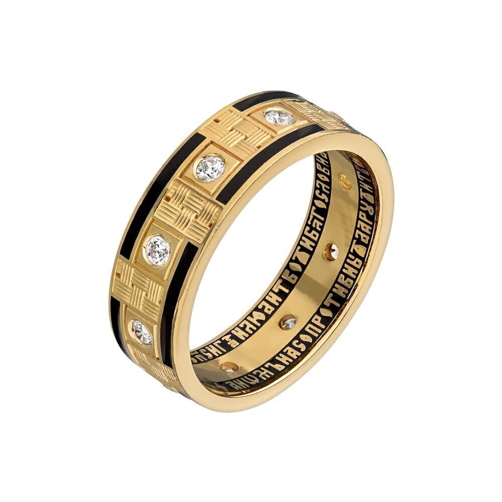 Купить Кольцо из серебра "Молитва кресту" с фианитами (32323)