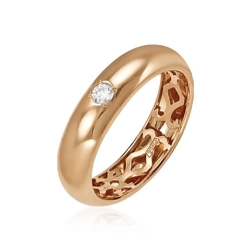 Купить Кольцо из красного золота с бриллиантом (6003)