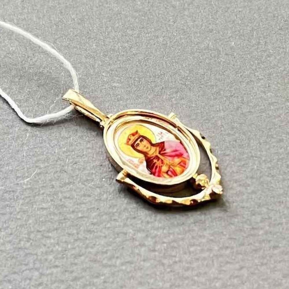 Купить Образ из красного золота "Святая Екатерина" с бриллиантом (51022)