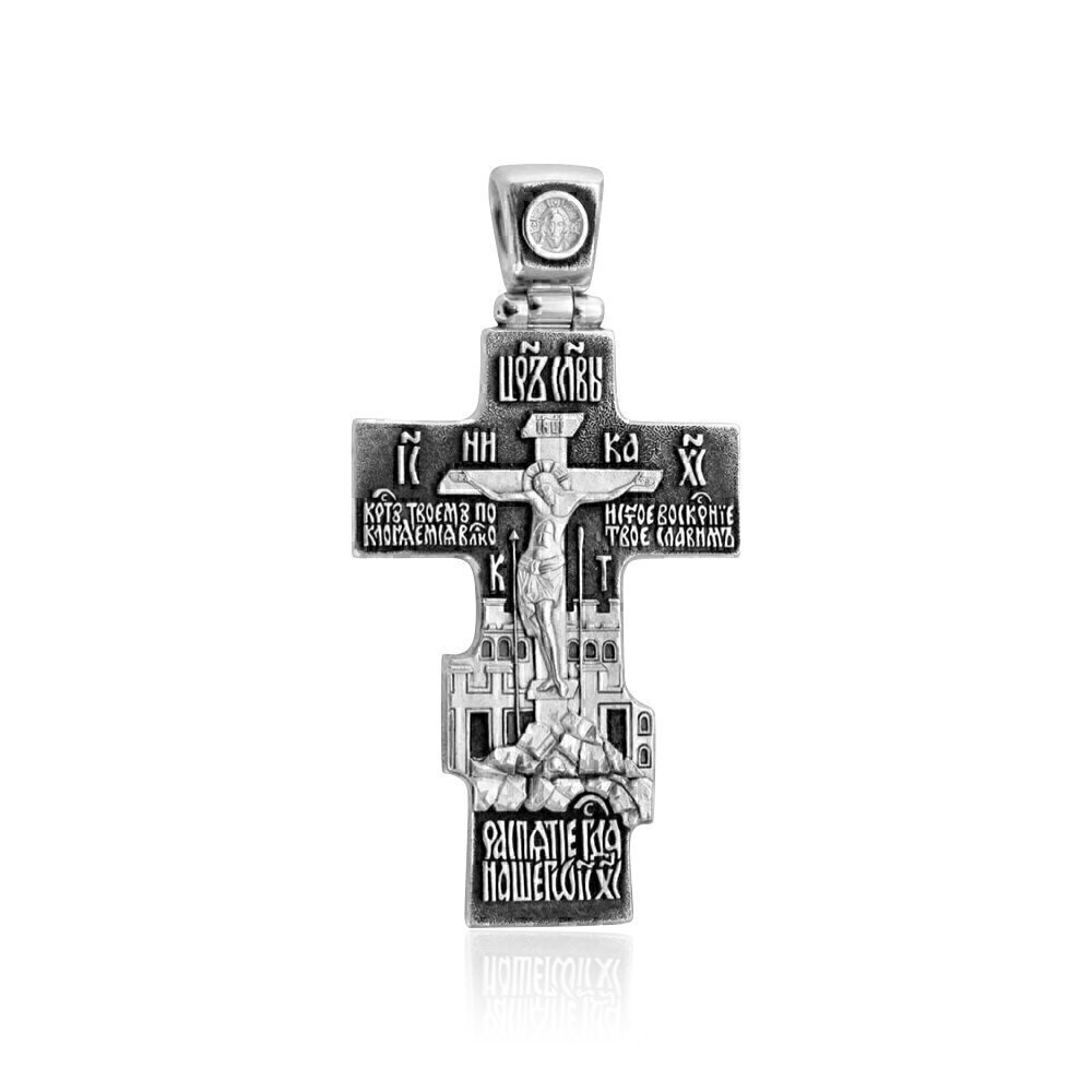 Купить Крест из серебра "Да воскреснет Бог" (2536)