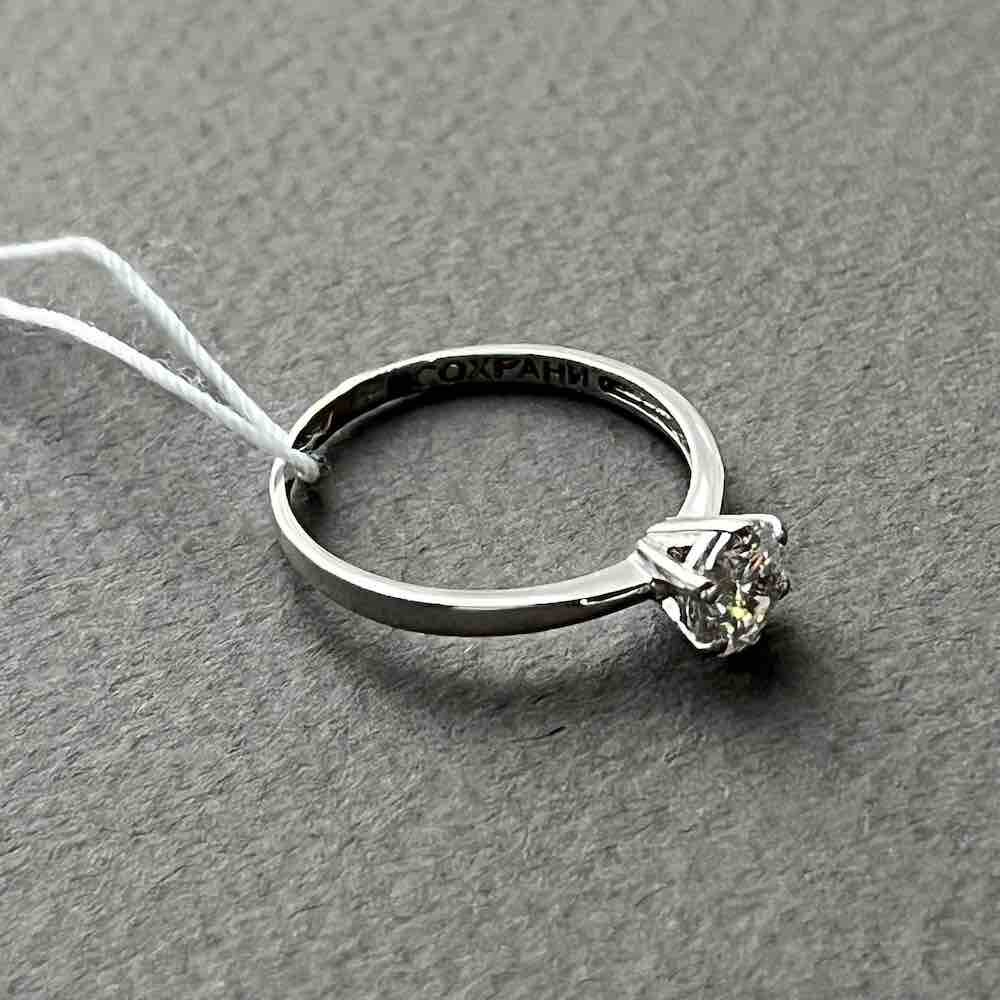 Купить Кольцо из белого золота "Спаси и Сохрани" с фианитом (31064)