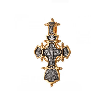 картинка Крест из серебра "Святые покровители" (42820) 