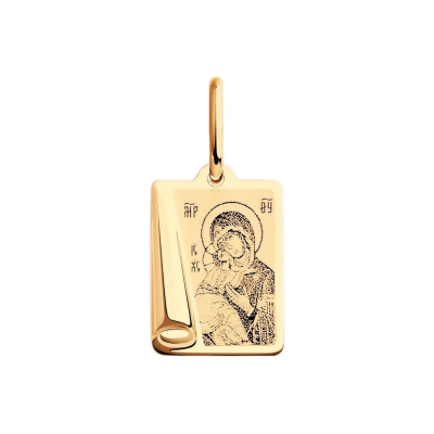 картинка Образ из красного золота "Божия Матерь Владимирская" (51119) 