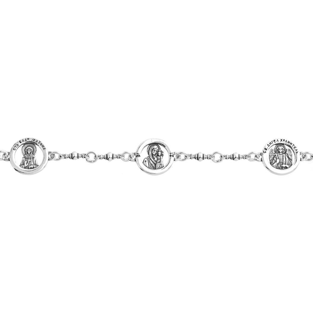 Купить Цепь литая из серебра "С ликами святых" (92476)