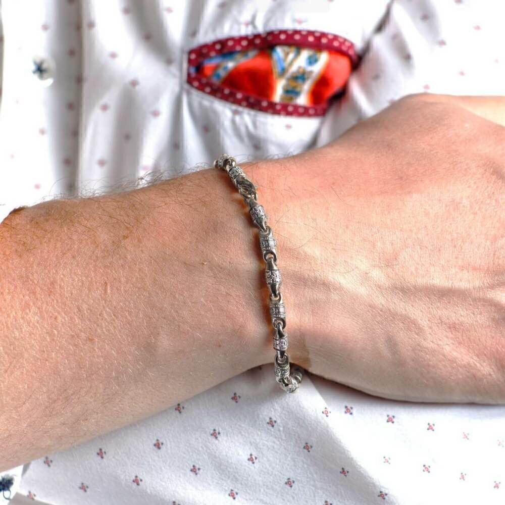 Купить Браслет литой из серебра "Спаси и Сохрани" (12377)