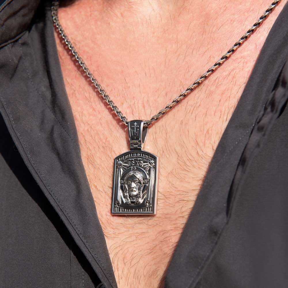 Купить Образ из серебра "Спас Нерукотворный" (52887)