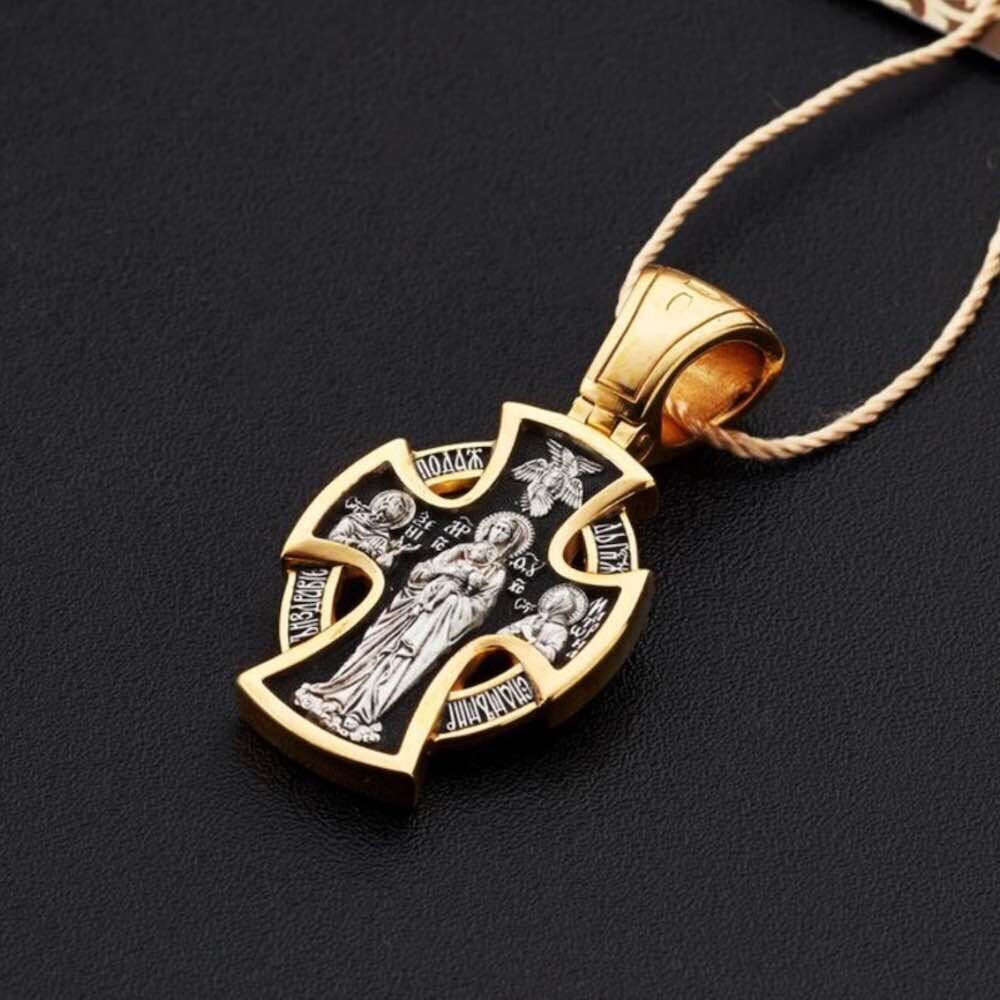 Купить Крест из серебра "Божия Матерь Валаамская" (42890)