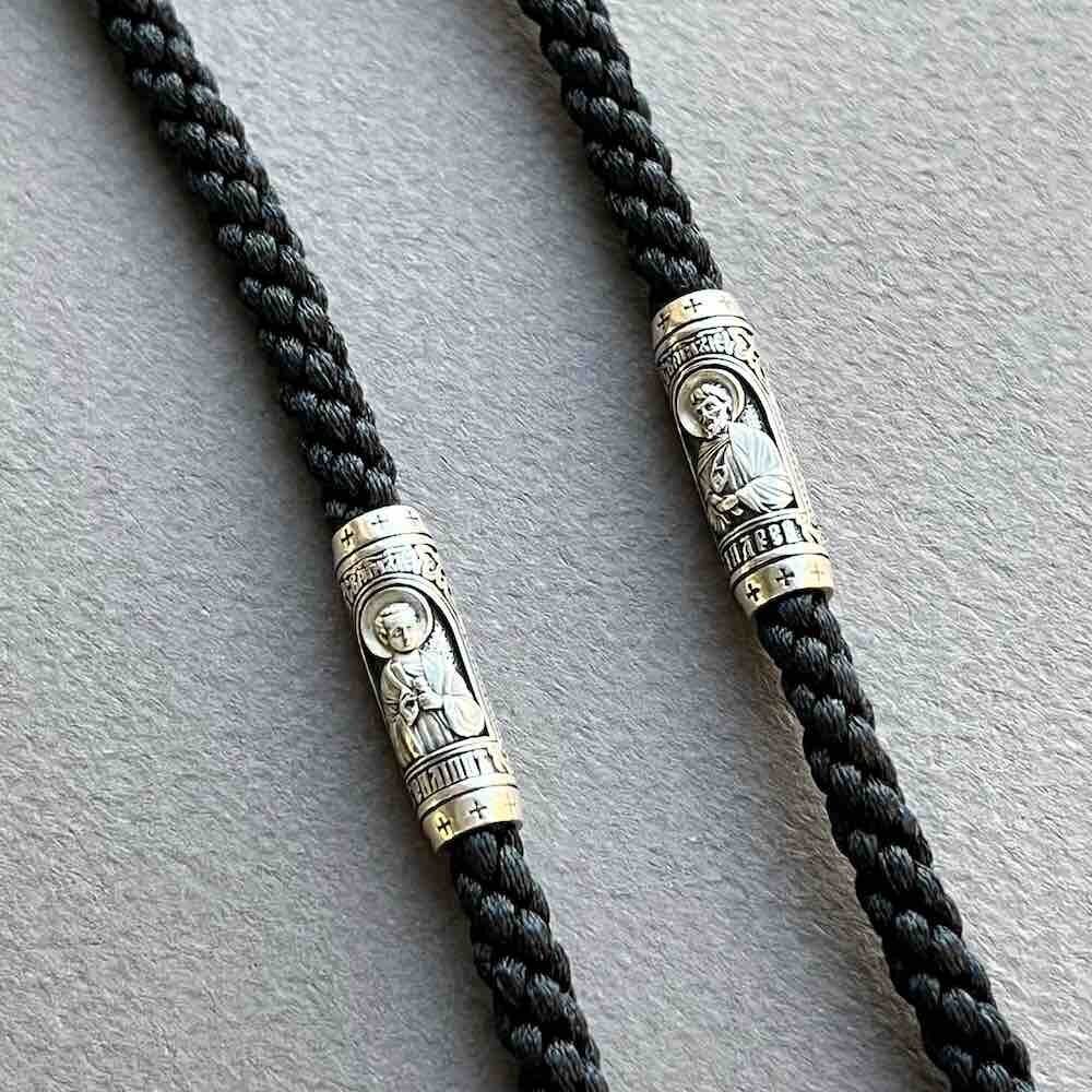 Купить Крест из дерева граб и серебра "Помилуй Мя Грешного" на гайтане (42814)