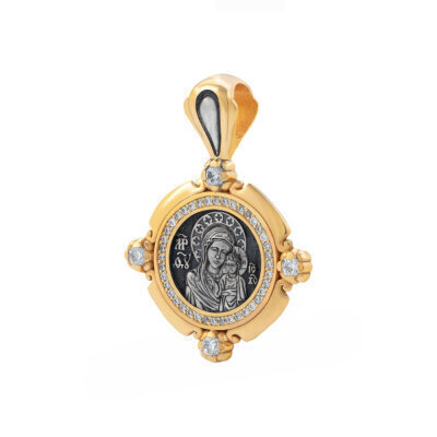 картинка Образ из серебра "Божия Матерь Казанская" с фианитами (59300) 