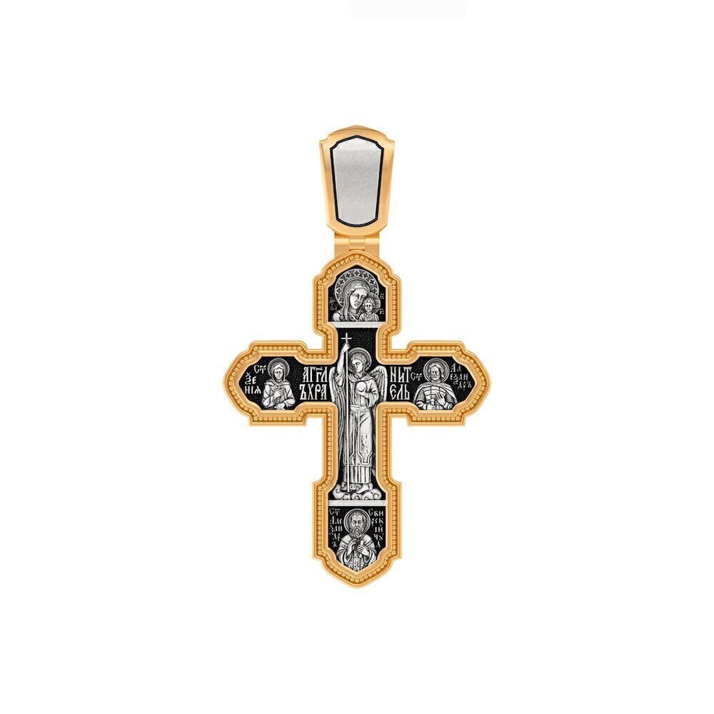 Купить Крест из серебра "Святые покровители" (42821)