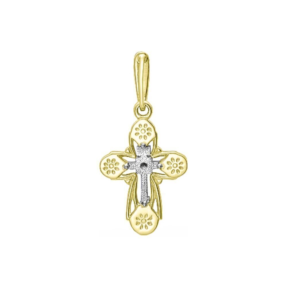 Купить Крест из желтого золота с бриллиантом (41531)