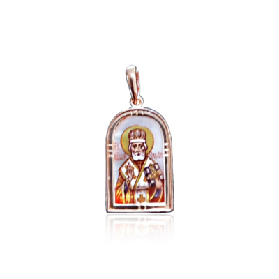 картинка Образ из красного золота "Святой Николай Чудотворец" (51056) 
