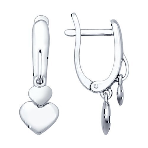 Купить Серьги из серебра "Сердца" (9260)