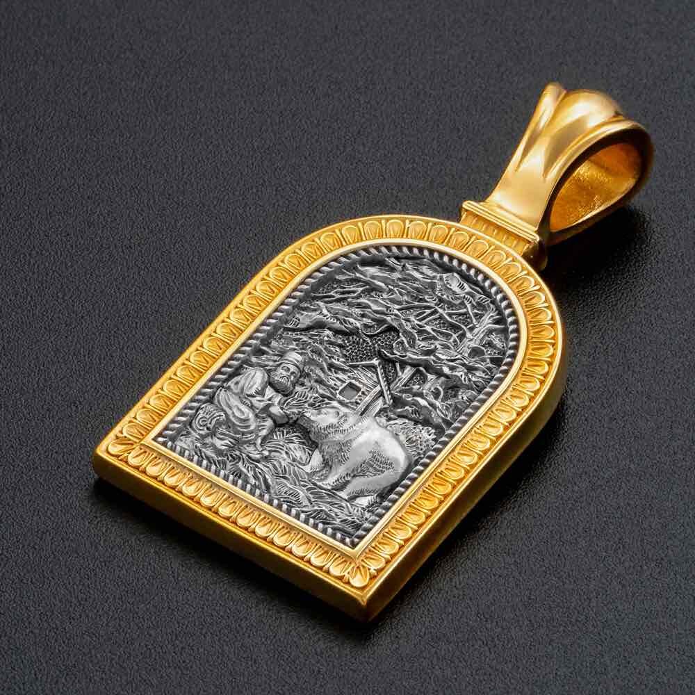 Купить Образ из серебра "Святой Серафим Саровский" (59339)