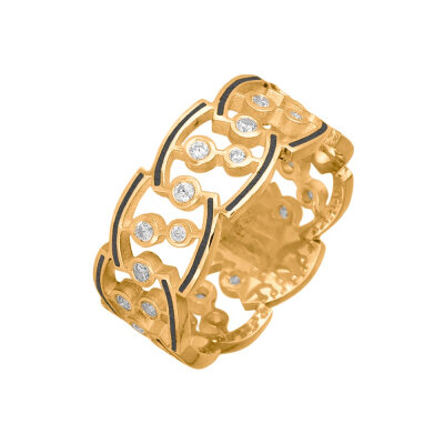 картинка Кольцо из серебра "Спаси и Сохрани" с фианитами (32308) 