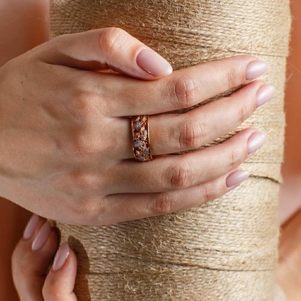 Купить Кольцо из серебра "Виноградная Лоза" (32148)