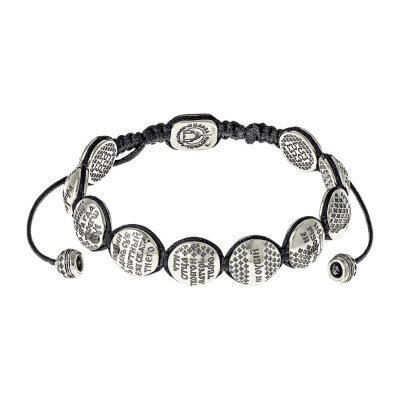 картинка Браслет из шнурка и серебра "10 заповедей" (12232) 