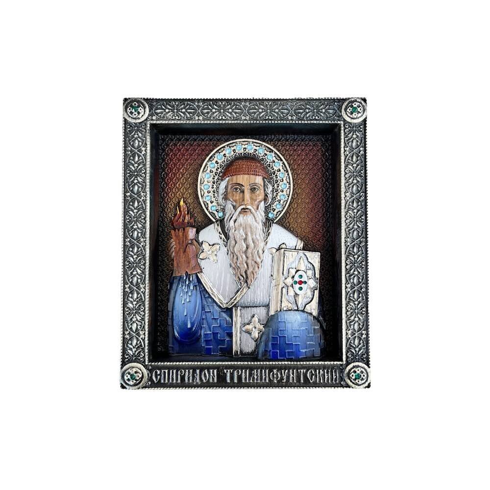 Купить Икона резная "Святой Спиридон Тримифунтский" (21067)