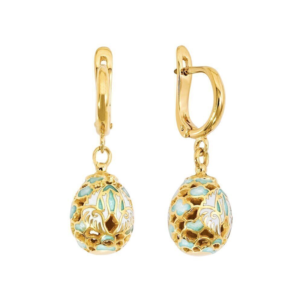 Купить Серьги из серебра "Лебеди" с эмалью (72174)