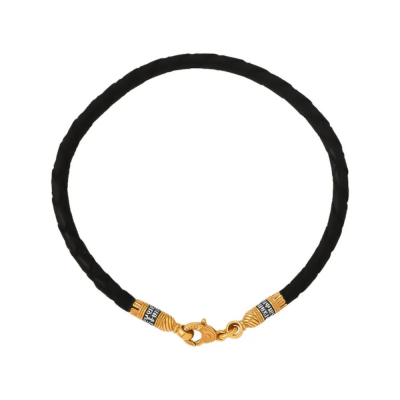 картинка Браслет из кожи и серебра "Помилуй Мя Грешного" (12380) 